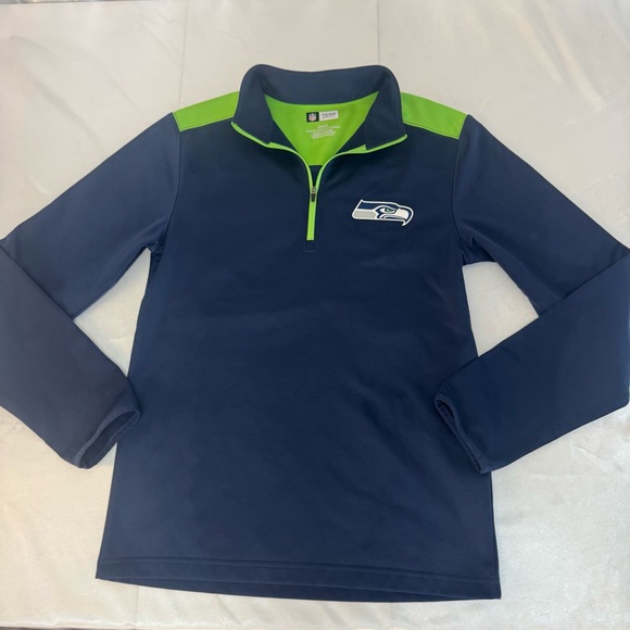 NFL Team Apparel Seattle Seahawks 1/4 Zip Pullover Jacket Sweatshirt - Picture 1 of 12